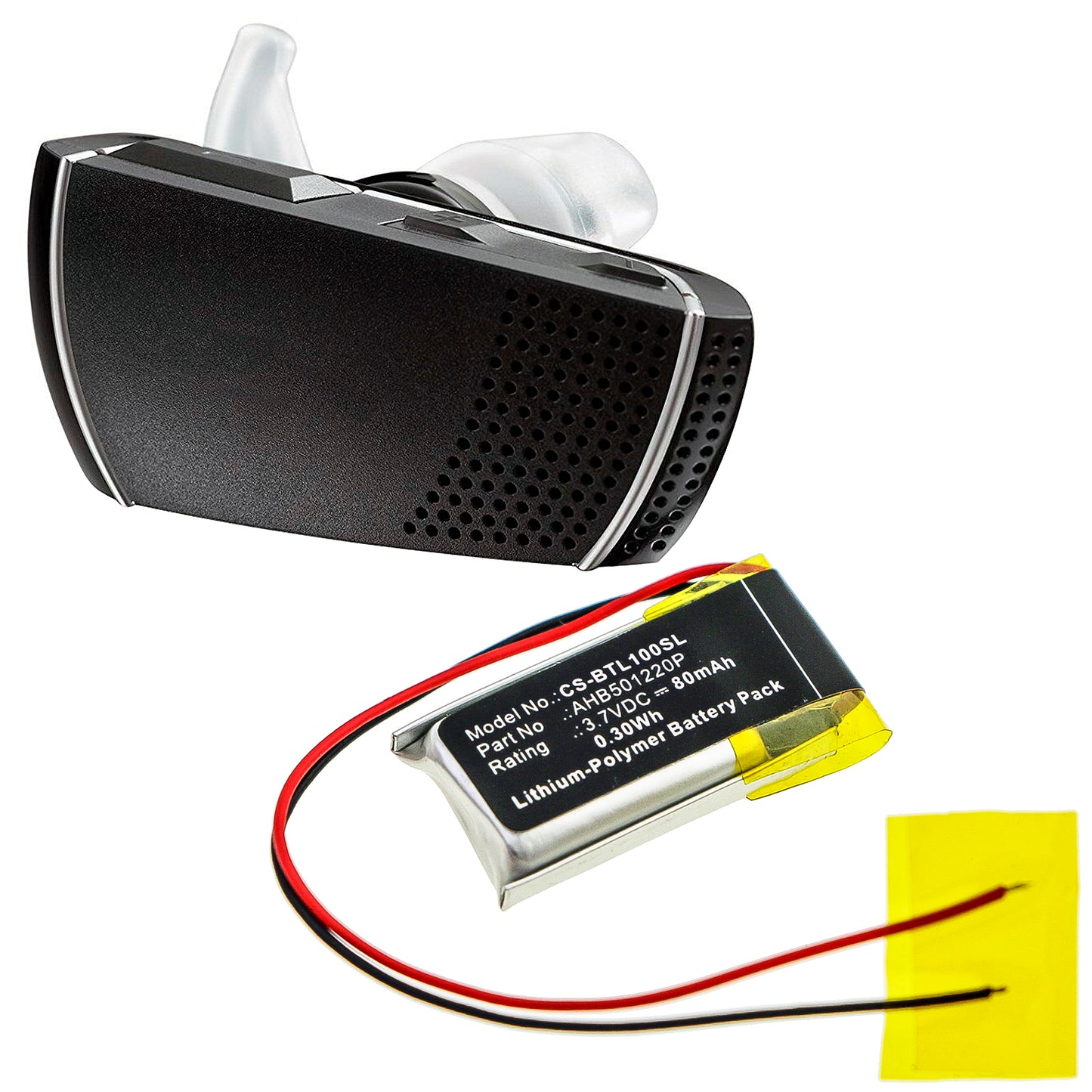 80mAh AHB501220P Battery for Bose Bluetooth Headset Series 1, Series 2, BTL1, BTL2, BTR1, BTR2-SMAVtronics