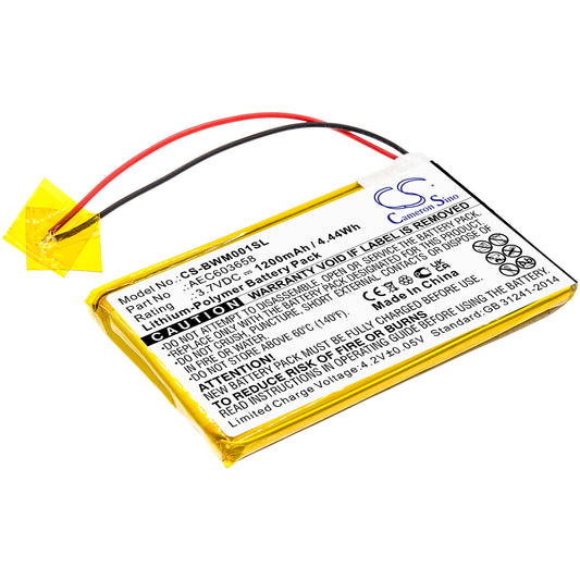 1200mAh AEC603658 Battery for BW GasAlert Micro Clip XL Gas Detector, MCXL-MPCB1, MC-XW00, MC-XW00-Y, MC-XW00-Y-CN-00-SMAVtronics