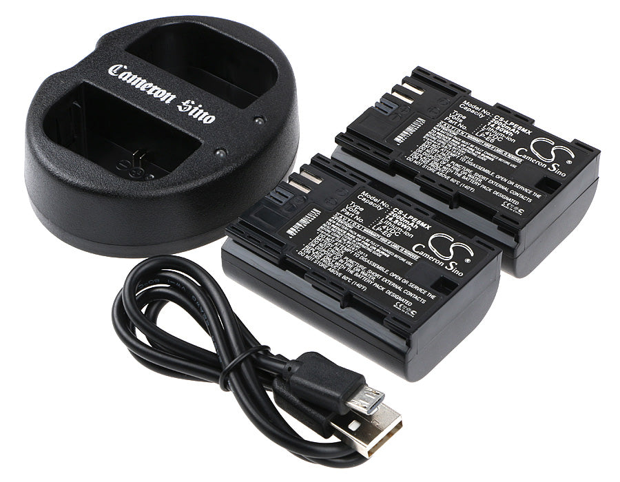 Bundle - Charger + 2 x 2000mAh LC-E6, LC-E6E, LP-E6, LP-E6N Battery for Canon EOS 5D Mark II, EOS 5D Mark III, EOS 7D Mark II-SMAVtronics