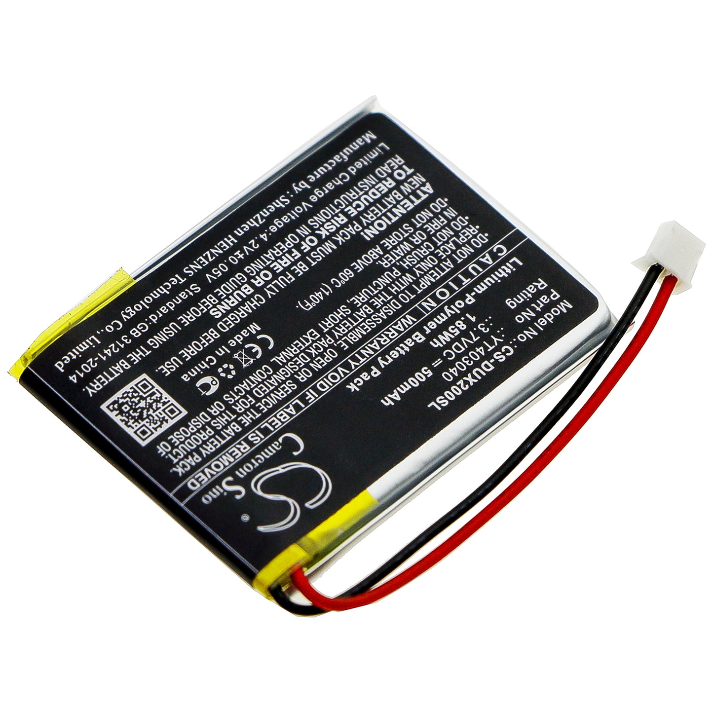 500mAh YT403040 Battery for Xduoo X2 Professional Mp3 Hifi Music Player-SMAVtronics