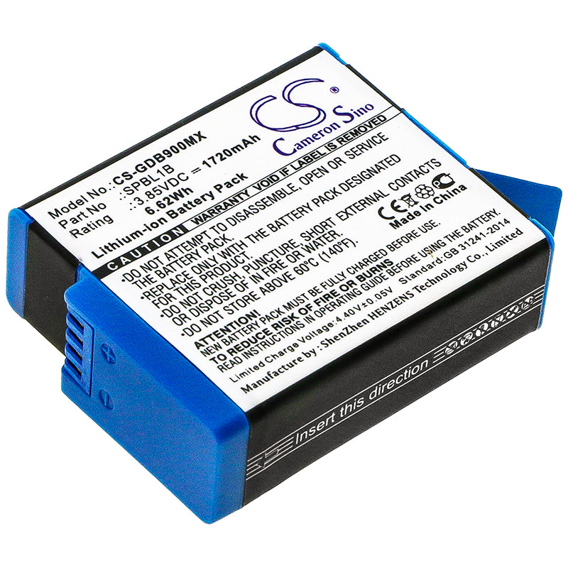 1720mAh SPBL1B Battery for GoPro AHDBT-901, Gopro 9, Hero 9-SMAVtronics