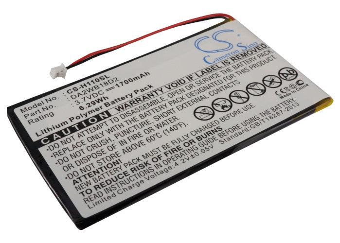 1700mAh Battery for iRiver H110, H120, H140, H320, H340, DA2WB18D2-SMAVtronics