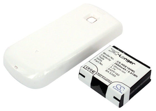 2680mAh High Capacity Battery with white cover for T-Mobile MyTouch 3G-SMAVtronics