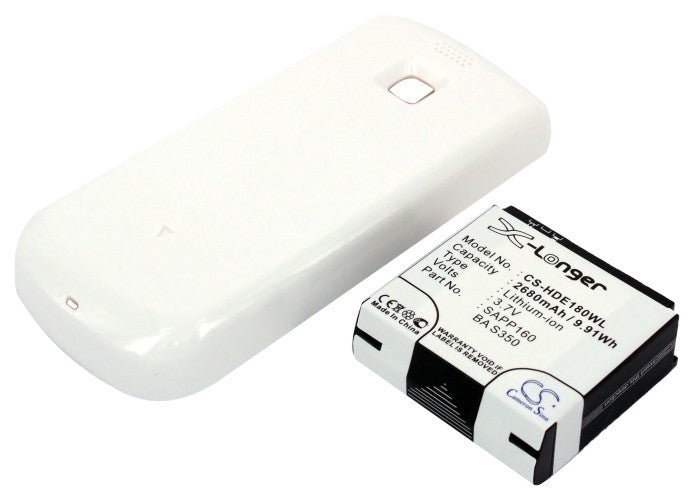 2680mAh High Capacity Battery with white cover for  HTC Magic, A6161, Sapphire, Sapphire 100, Pioneer-SMAVtronics