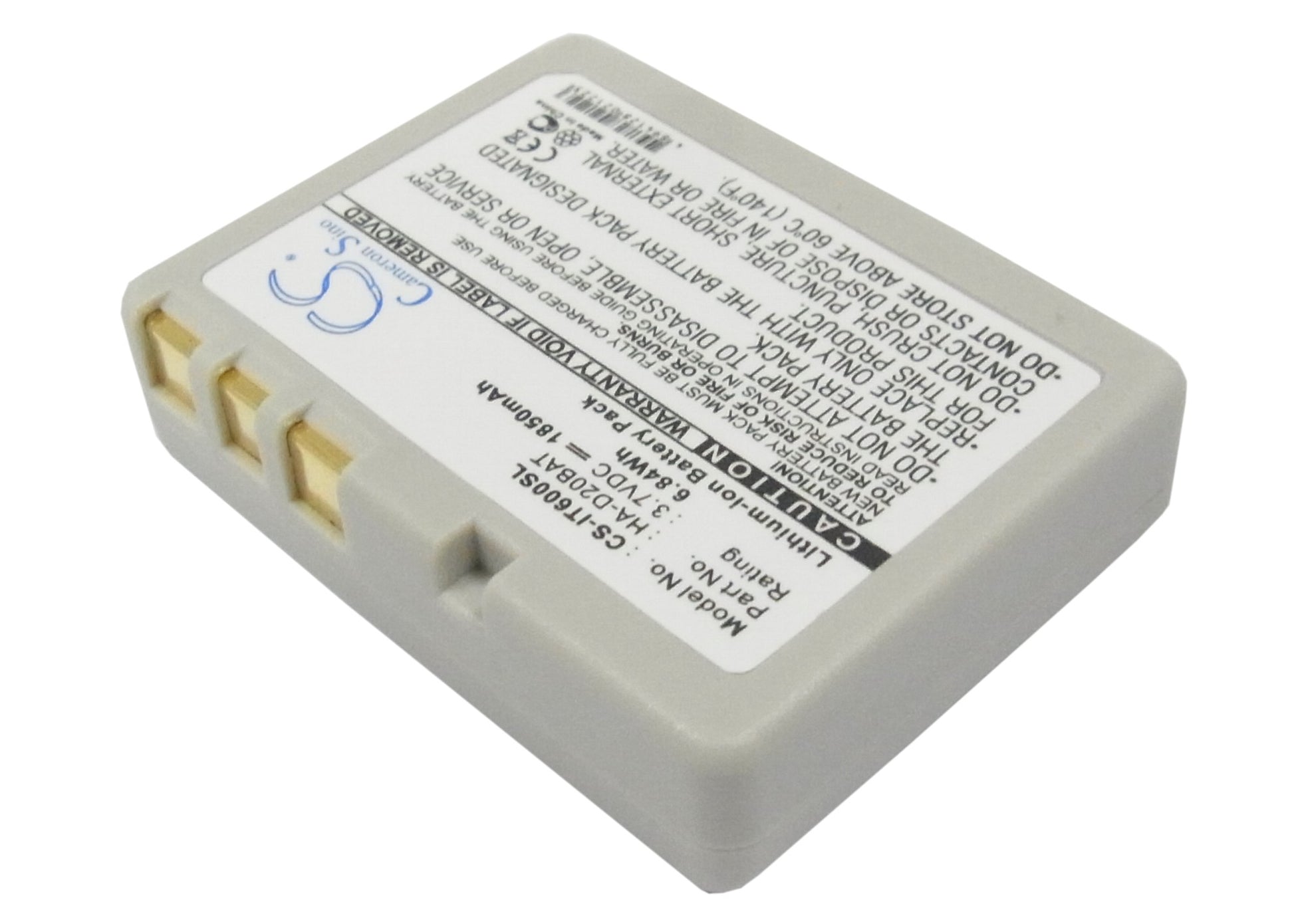 1850mAh CA60L1-G, CA60L4-G, HA-020LBAT, HA-D20BAT, HA-D21LBAT Battery for Casio IT-300, IT-600, IT-800, IT-800RGC-65D, IT-G500-SMAVtronics