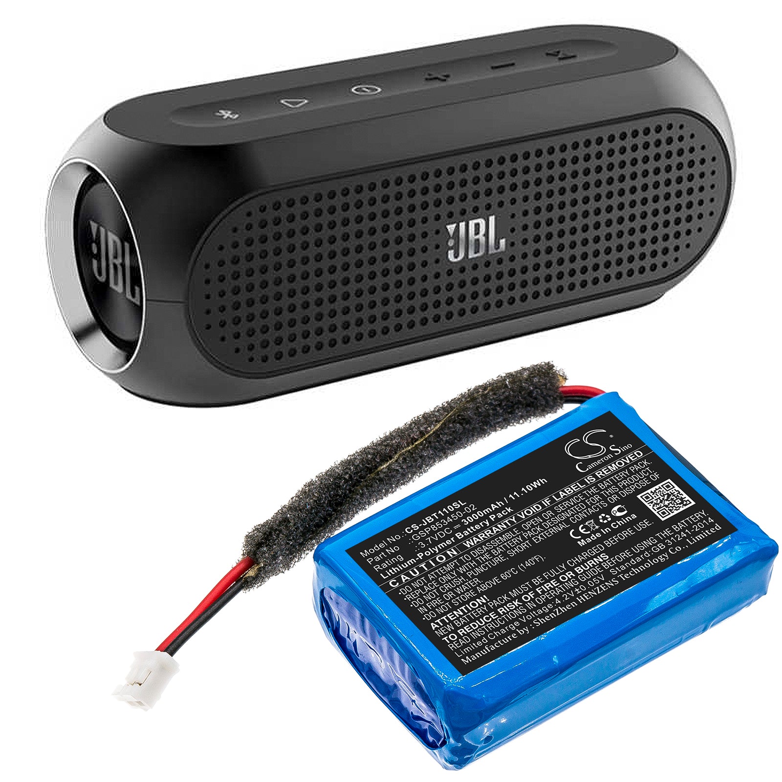 1500mAh GSP853450-02 Battery for JBL Turbo Wireless Bluetooth Speaker-SMAVtronics