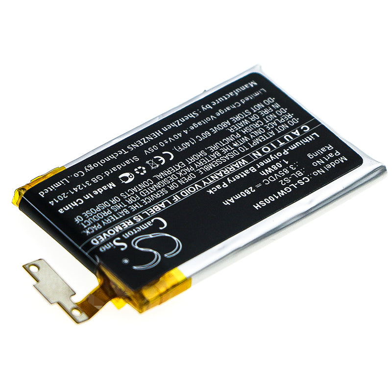 280mAh BL-S2 Battery for LG W100, Watch R, Watch Urbane 3G-SMAVtronics