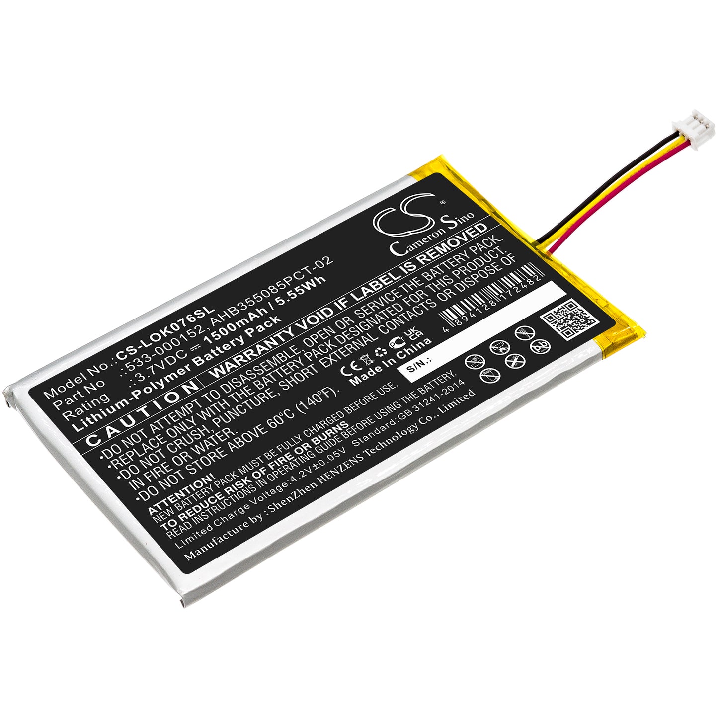 1500mAh 533-000152, AHB355085PCT-02, L/N: 2012 Battery for Logitech G913, G913 TKL, YR0076-SMAVtronics