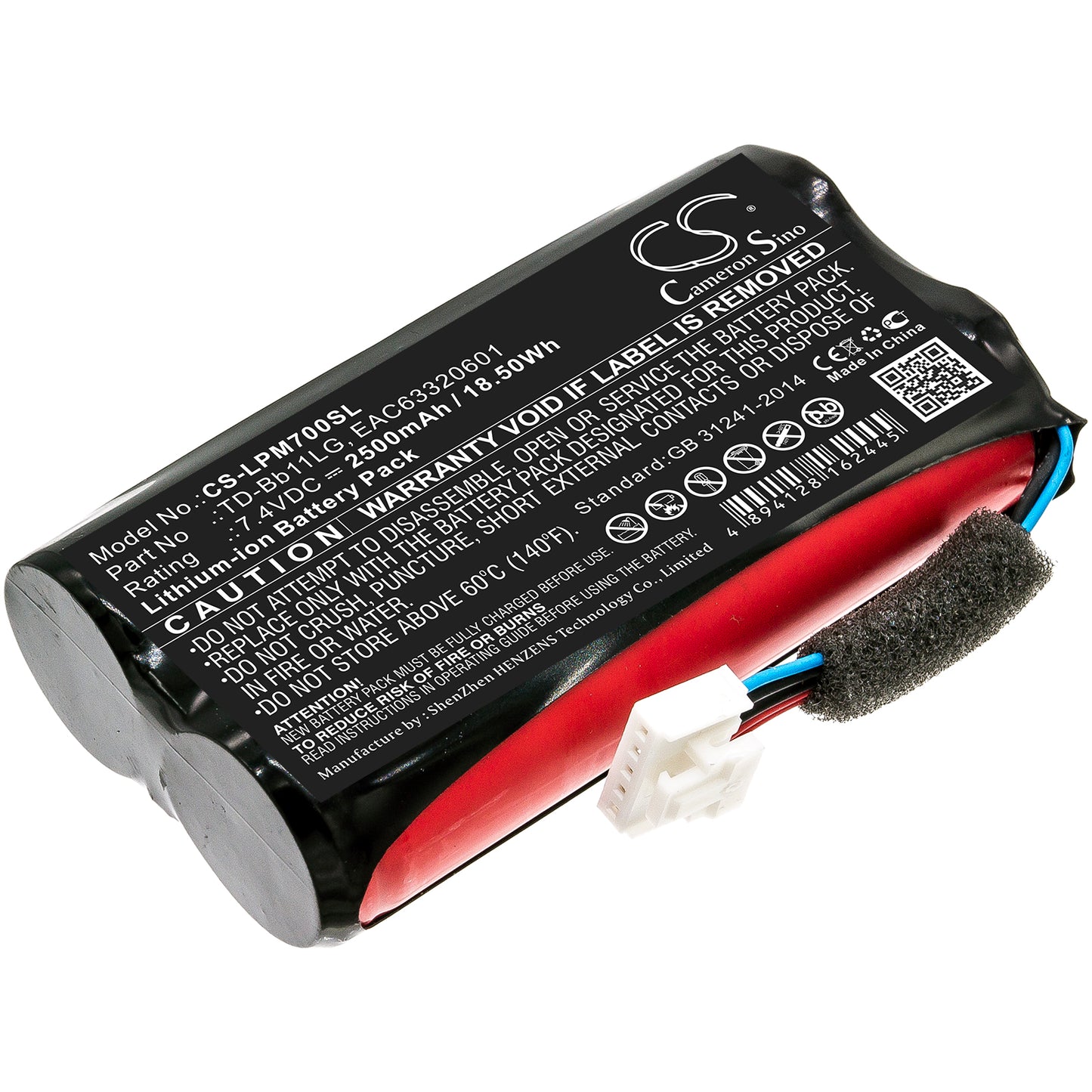 2500mAh EAC63320601, TD-Bb11LG Battery for LG Music Flow P7, PJ9, PJ9B, PJS9W, NP7550-SMAVtronics