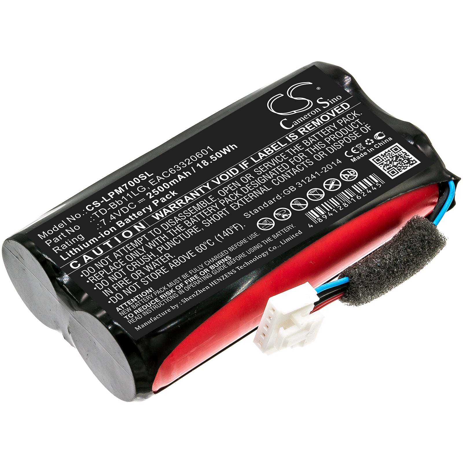 2500mAh EAC63320601, TD-Bb11LG Battery for LG Music Flow P7, PJ9, PJ9B, PJS9W, NP7550-SMAVtronics