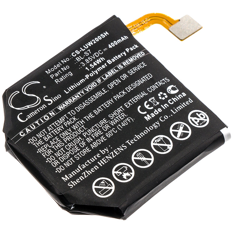 400mAh BL-S7 Battery for LG W200, W280, W280A Urbane 2nd Edition LTE Watch-SMAVtronics