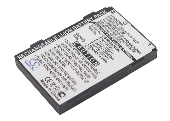 1250mAh Battery for Mitac Mio 180, A200, A201, P128, P300, P340-SMAVtronics