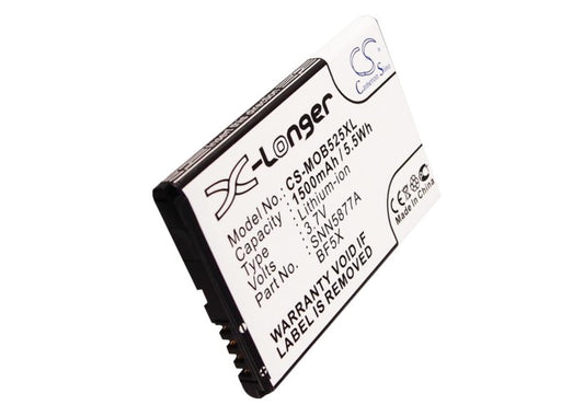 1500mAh High Capacity Slim Battery for Motorola DEFY, MB520, MB525-SMAVtronics