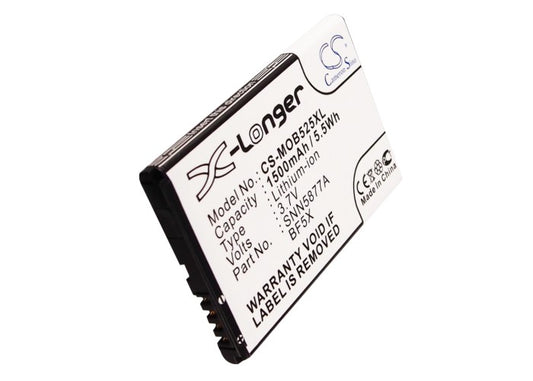 1500mAh High Capacity Battery for Motorola Defy, MB525, MB520-SMAVtronics