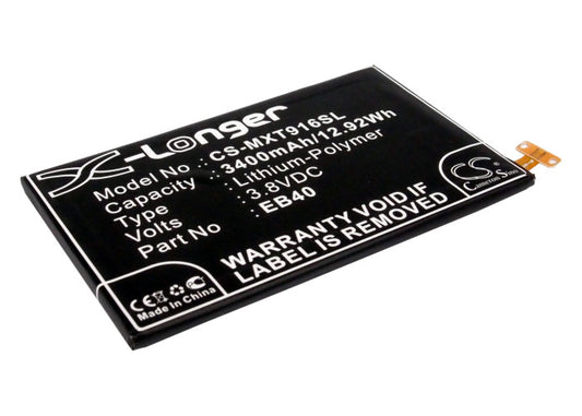 3400mAh EB40 Li-Polymer Battery Motorola Droid Razr Maxx, XT912M, MXT916-SMAVtronics