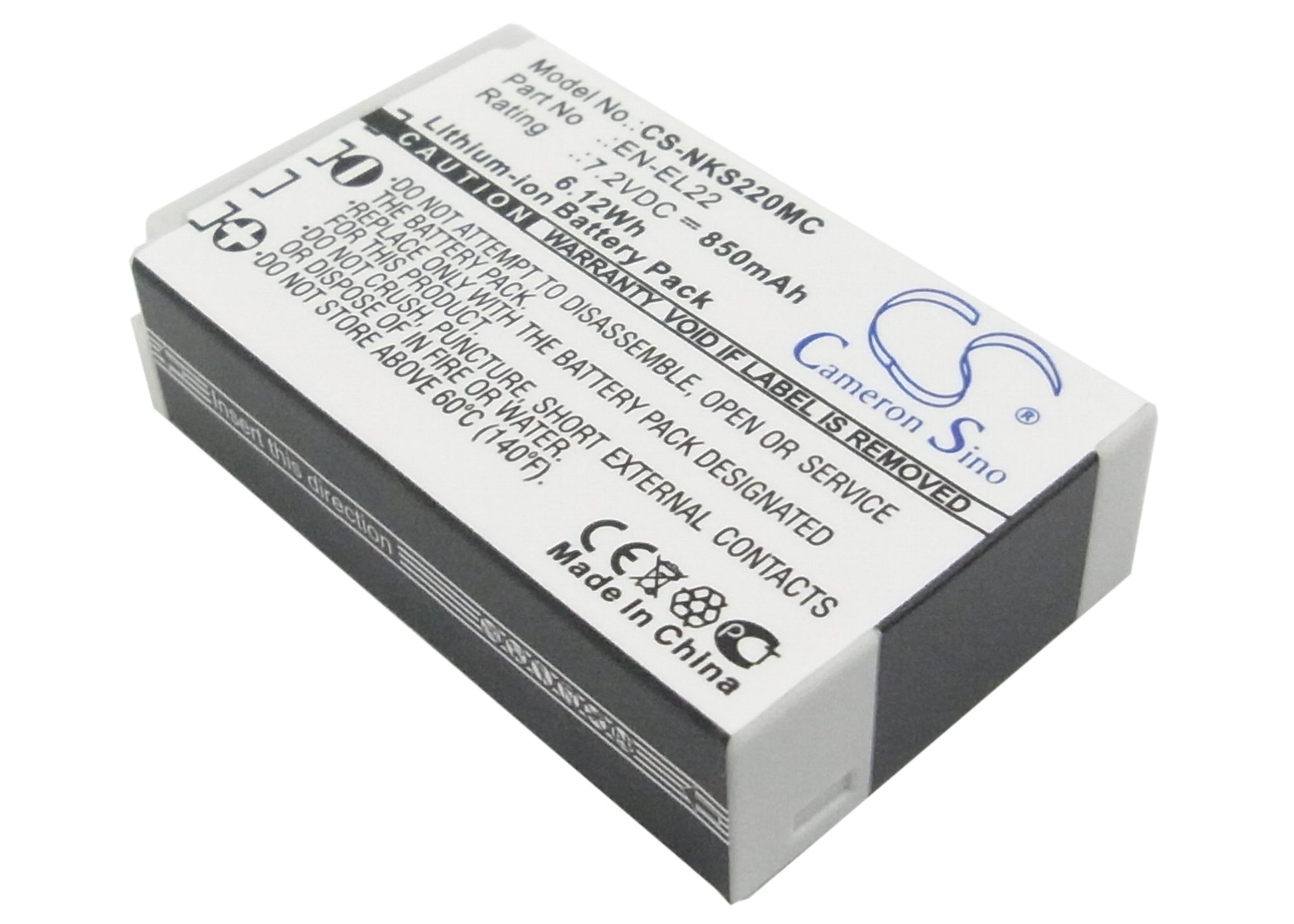 850mAh EN-EL22 Battery for NIKON 1 J4, 1 S2-SMAVtronics