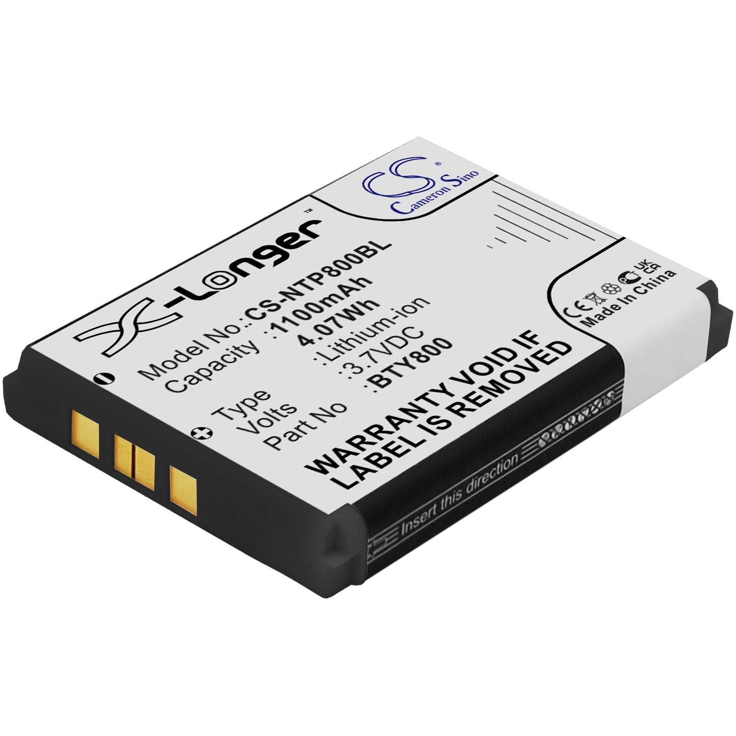 1100mAh BA-80S1A2, KB1B371200005 Battery for CipherLab 8000, 8200, 8300, CPT-8300-SMAVtronics