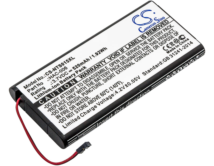 520mAh HAC-006, HAC-BPJPA-C0 High Capacity Battery for Nintendo HAC-015, HAC-016, HAC-A-JCL-C0, HAC-A-JCR-C0 Switch Controller-SMAVtronics