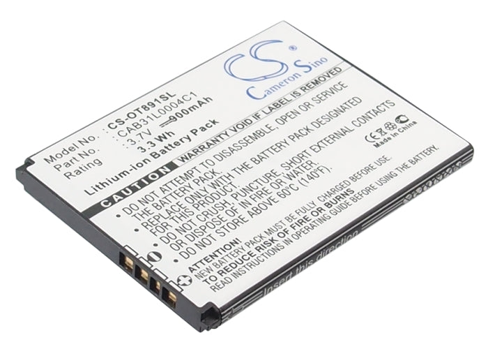 900mAh CAB31L0000C1 Battery fo Alcatel OT-155, OT-890, OT-890D, OT-891, OT-979, OT-I808-SMAVtronics