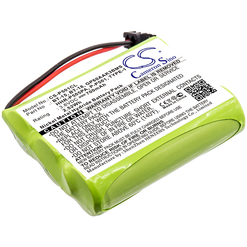 700mAh Battery for Sony BP-T18, BP-T24, Radio Shack KX-A36, Uniden BT-800, Panasonic HHR-P505PA, GE BT-15-SMAVtronics