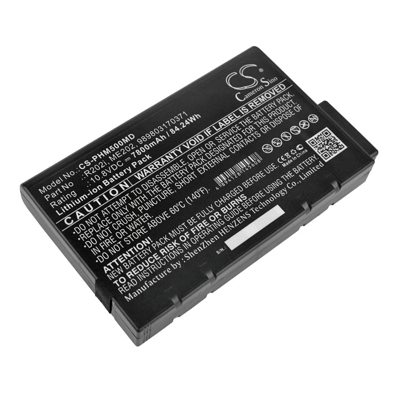 7800mAh R202i, ME202 Battery for Philips Micron Transport GX, GX+, CTG7, GX2, GX3, VX, XT, XT2, ZX, PageWriter TC20, TC30, TC50, TC70, Efficia , CM10 863301, CM12, Invivo M6, M8, Drager Oxylog 2000+, 3000, 3000+-SMAVtronics