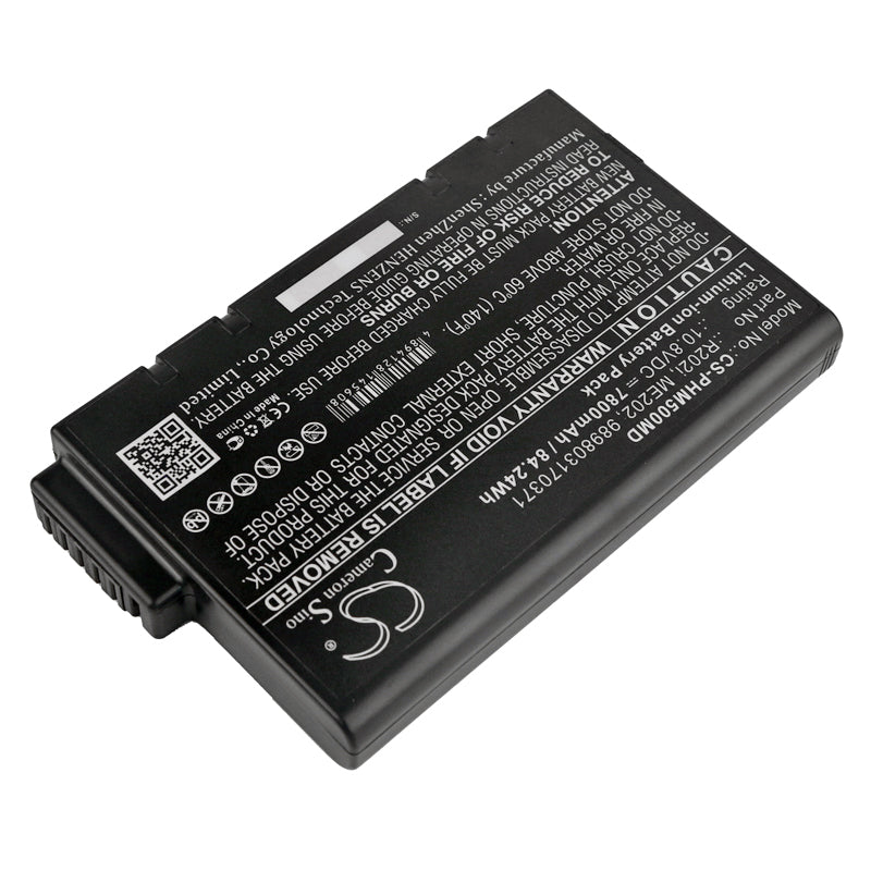 7800mAh R202i, ME202 Battery for Philips Micron Transport GX, GX+, CTG7, GX2, GX3, VX, XT, XT2, ZX, PageWriter TC20, TC30, TC50, TC70, Efficia , CM10 863301, CM12, Invivo M6, M8, Drager Oxylog 2000+, 3000, 3000+-SMAVtronics