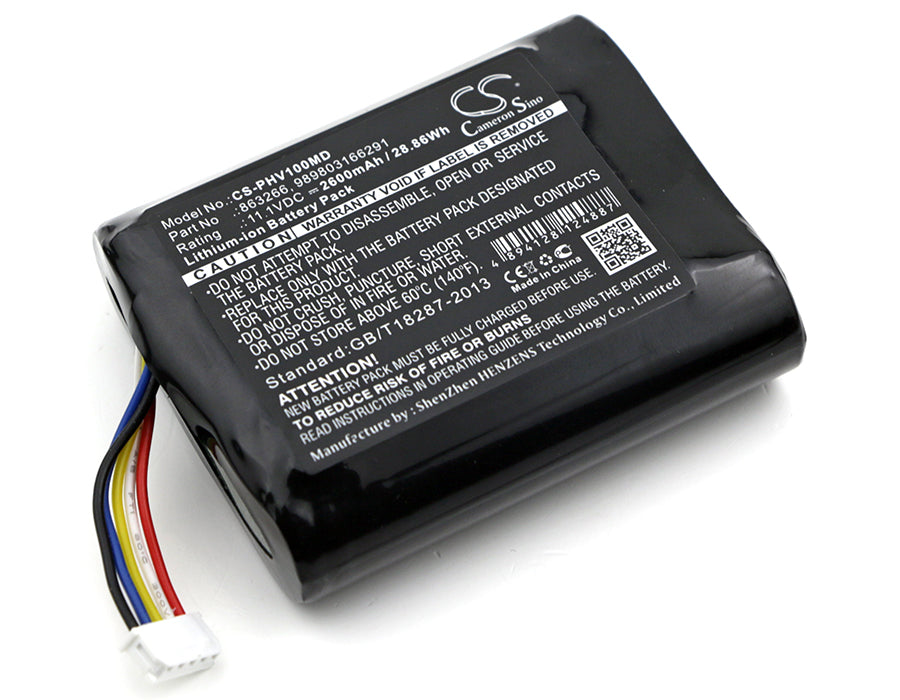 2600mAh 863266, 989803166291, 453564243501, 989803174881 Battery for Philips SureSigns VM1, VMS, Vsi, VS1, VS2, VS2+ Vital Signs portable monitor-SMAVtronics