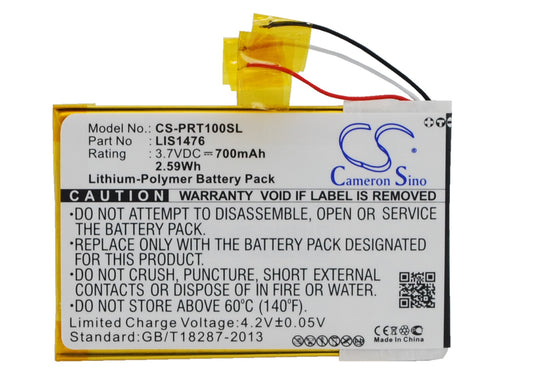 700mAh 1-853-104-11, LIS1476, LIS1476MHPPC(SY6) Battery for Sony PRS-T1, PRS-T2-SMAVtronics