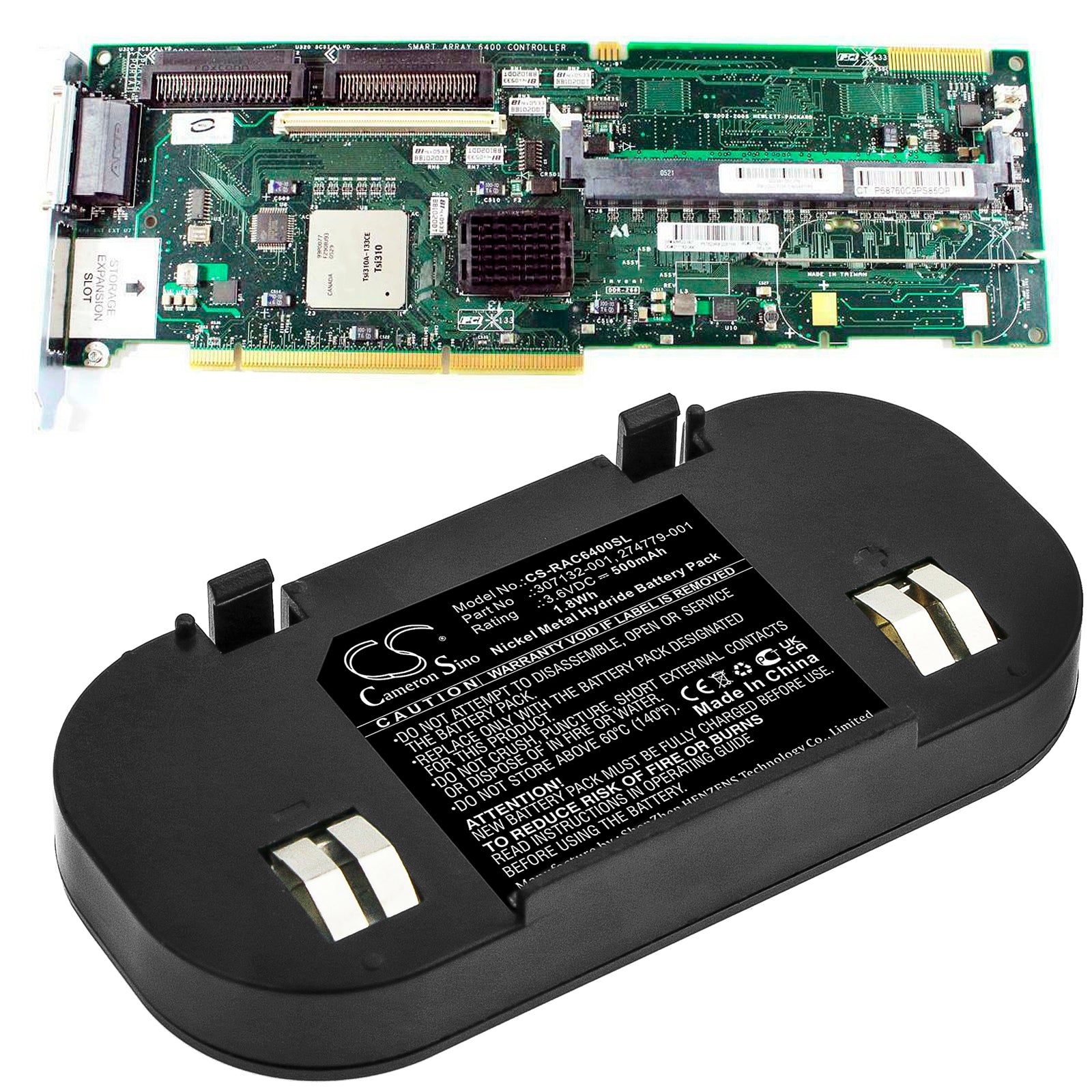 500mAh 307132-001 274779-001 Battery for HP Smart Array 6402, Smart Array 6404 controller-SMAVtronics