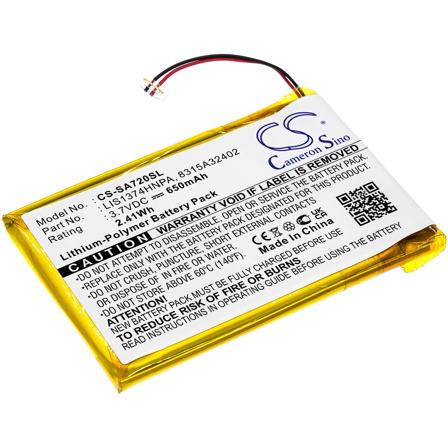 650mAh 1-756-702-12 Battery for Sony NWZ-A720, NWZ-A728, NWZ-820, NWZ-A726, NWZ-A826, NWZ-A828, NWZ-A829, NWZ-A729BLK, NWZ-S738, NWZ-S738FBNC, NWZ-S738F-SMAVtronics