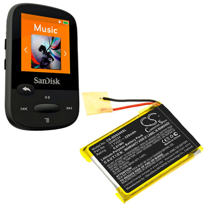 220mAh SDMX24 Battery for SanDisk Sansa Clip Sport-SMAVtronics