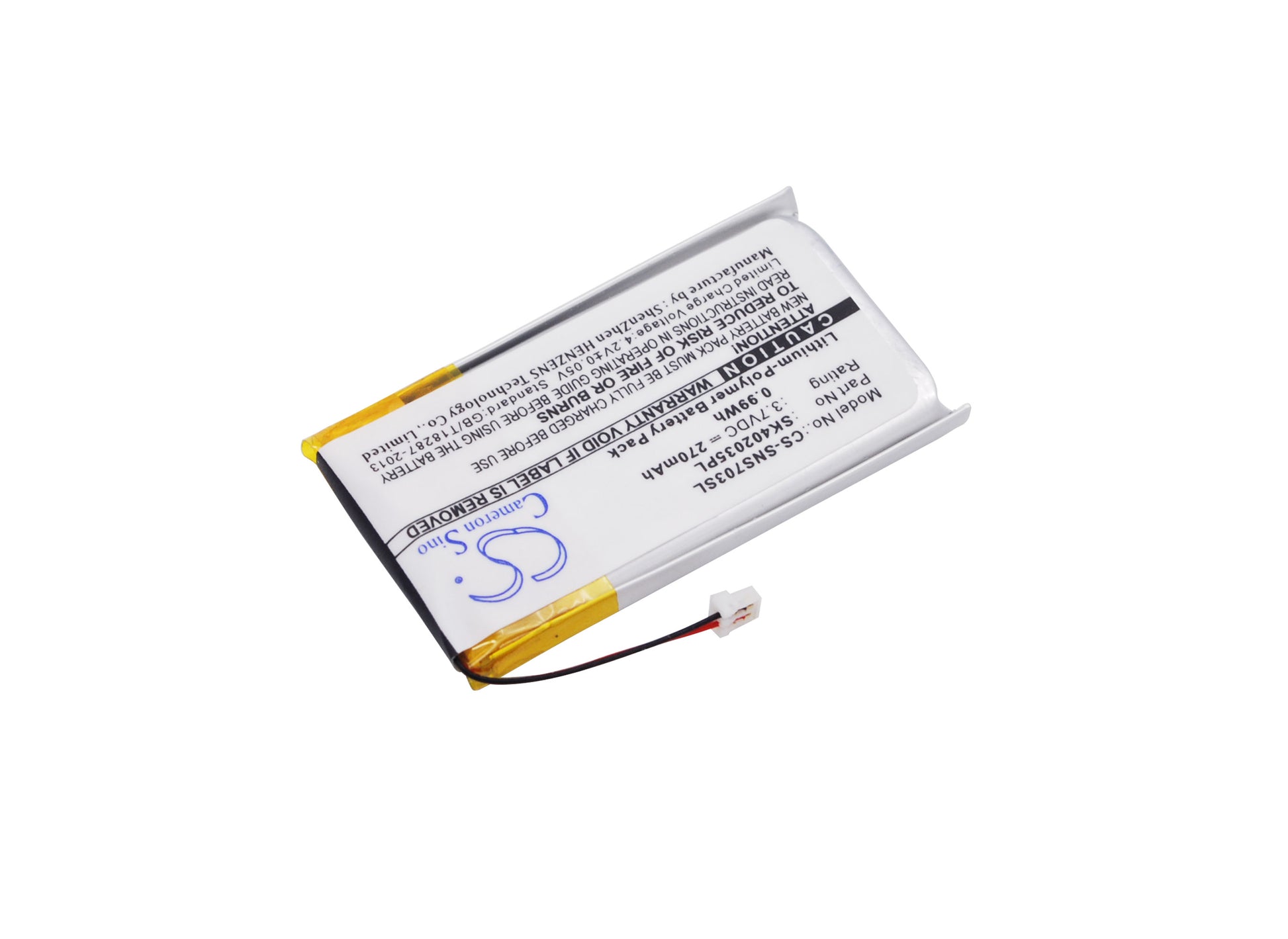 270mAh SK402035PL Battery for Sony NW-S603F, NW-S703F, NW-S705F-SMAVtronics