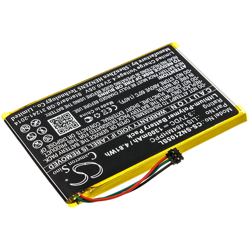 1300mAh LIS1484MHPPC Battery for Sony NWZ-Z1050, NWZ-Z1050N, NWZ-Z1060, NWZ-Z1070-SMAVtronics