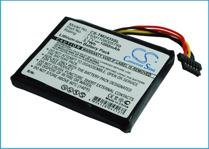 1000mAh FKM1108005799 Battery TomTom Go 2535, Go 2535M-SMAVtronics