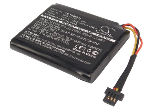 1020mAh VFA Battery TomTom Start 60, Start 60 EU, Start 60 M, 4EN62. 4EN6.001.02-SMAVtronics