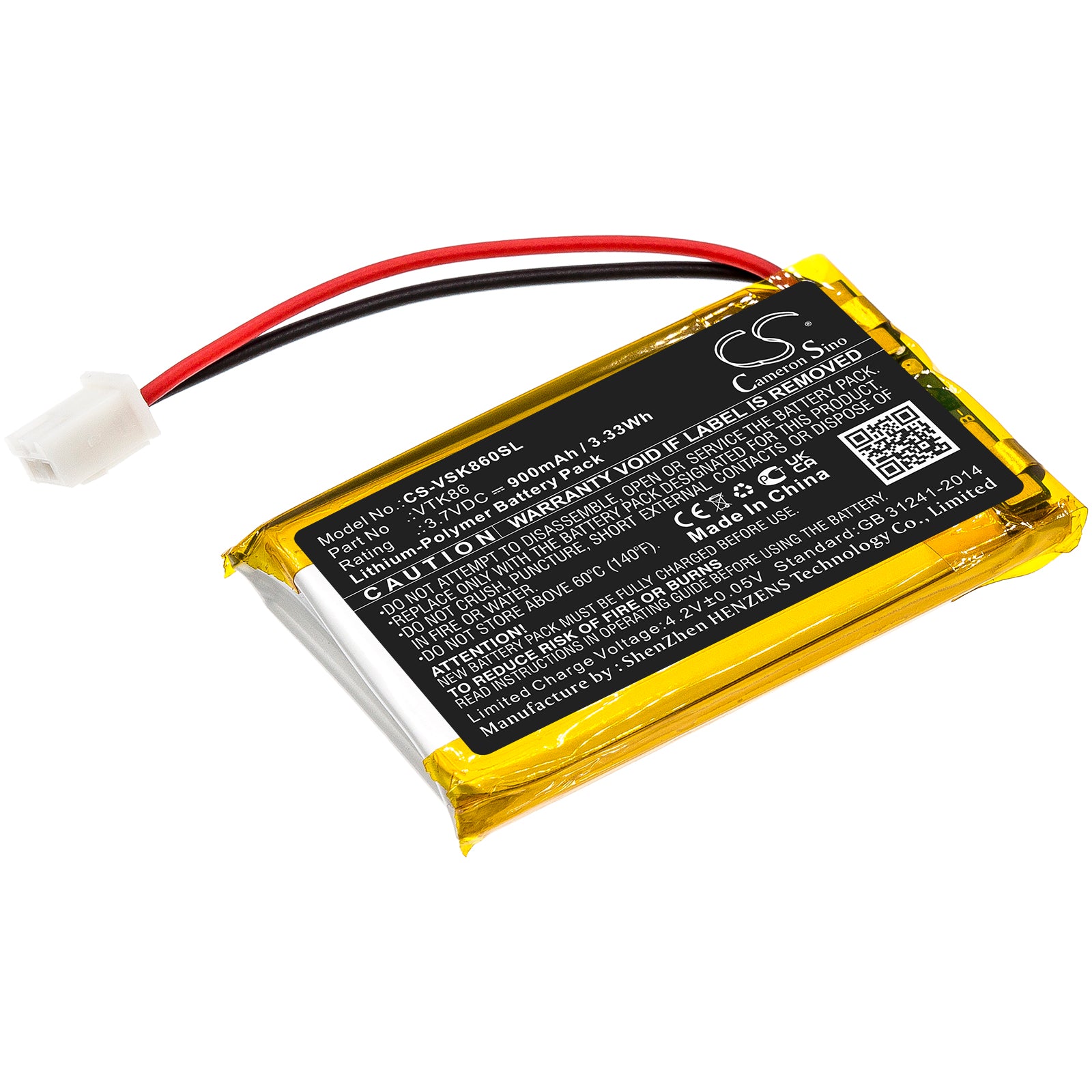 900mAh VTK86 Battery for Velocitek Shift-SMAVtronics