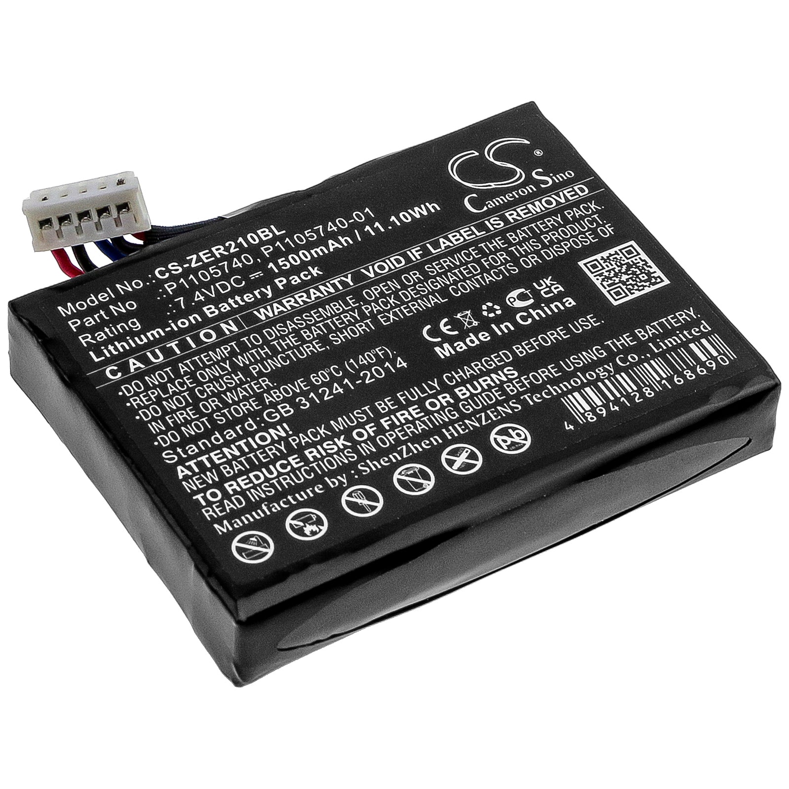 1500mAh P1105740, P1105740-01 Battery for Zebra ZQ200, ZQ210, ZQ21-A0E12KE-00, ZQ220, ZQ22-A0E01KE-00-SMAVtronics