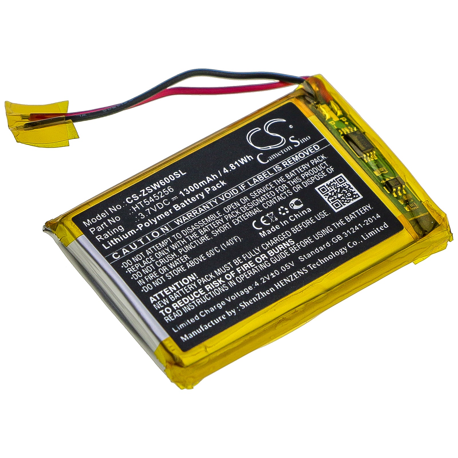 1300mAh HT545256 Battery for Izzo Swami 6000 Golf GPS-SMAVtronics