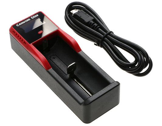 Battery Charger for 14500, 14650, 16340, 16500, 16650, 17500, 26650, AA, AAA w/USB Cable-SMAVtronics