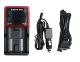 Dual Battery Charger for 10440, 17500, 18350, 18500, 25500, 26650, AA, AAA w/US AC & Car cord