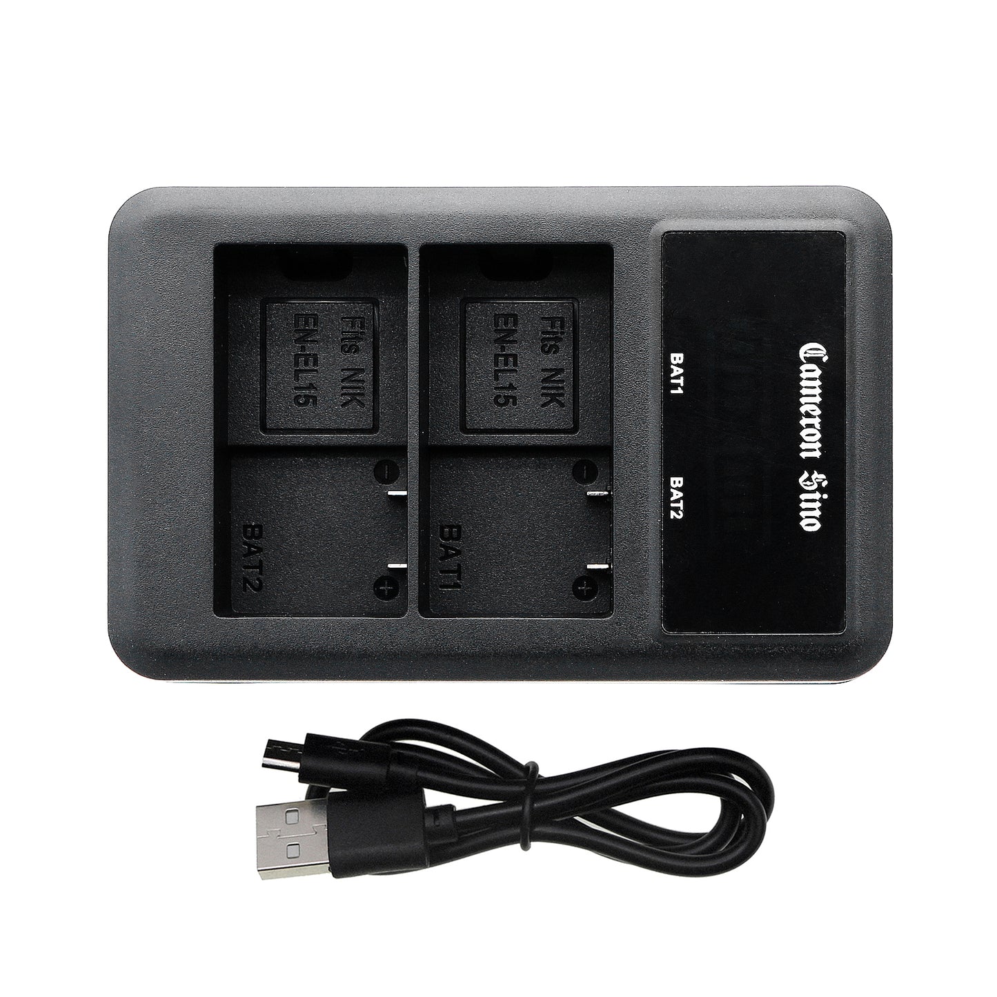 LCD USB Dual charger for EN-EL15, EN-EL15A, EN-EL15B, EL-EL15C