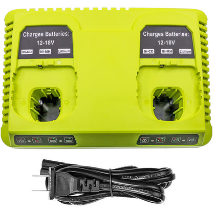Dual Battery Charger for Ryobi BPL-1815, BPL-1820G, BPL18151, BPL1820, P102, P103, P104, P105, P106, P107, P108, P193, P194-SMAVtronics