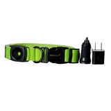 Airtag Holder LED Dog Collar Rechargeable, Waterproof, Adjustable, Soft, Reflective with USB Car & Wall Charger - Green