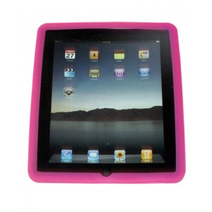 Pink Silicone Case + 3 Pack Screen Protector for Apple iPad 1st Gen-SMAVtronics