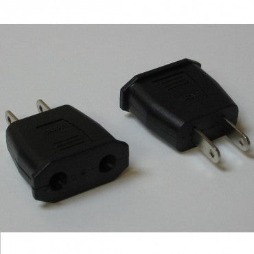 Set of Two (2) International Travel Power Plug adapter European Euro 2 prong to American US 2 Blade-SMAVtronics