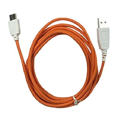 3 PACK - SMAVCO 6.2 feet (1.9 meter) Orange Braided Data Sync Charger Charging USB Cable Cord for Nabi Fuhu XD JR Kid HD NABi Jr and NABi XD Tablet-SMAVtronics