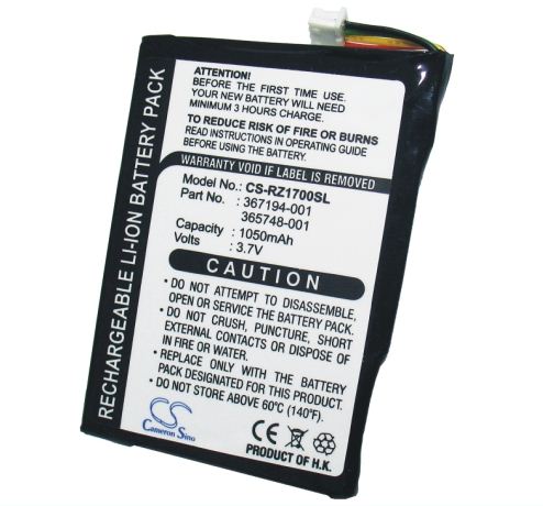 1050mAh 367194-001, 365748-001, 365748-005 Battery for HP iPAQ RZ1700, iPAQ RZ1710, iPAQ RZ1715, iPAQ RZ1717-SMAVtronics